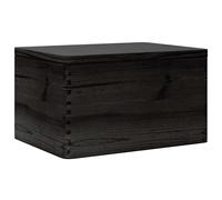 (black, 40 x 30 x 23 cm) vidaXL Wooden Box Storage Box Wooden Crate Treasure Chest Solid Wood Pine