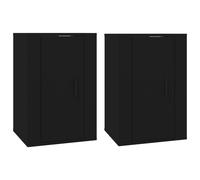(black, 40 x 34.5 x 60 cm/ 2 pcs) vidaXL Wall Mounted TV Cabinet Hanging TV Stand TV Unit Entertainment Centre
