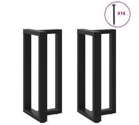 Bar table legs T-shape Black powder-coated steel 40x35x90-91cm set incl.levelers