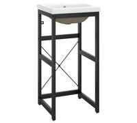 (black, 40 x 38 x 83 cm) vidaXL Bathroom Washbasin Frame & Built-in Basin Iron Black/White Multi Sizes