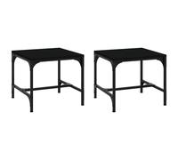 vidaXL Side Tables 2 pcs Black 40x40x35 cm Engineered Wood, Black