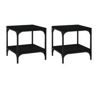 vidaXL Side Tables 2 pcs Black 40x40x40 cm Engineered Wood, Black