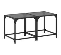 (black, 40 x 40 x 40 cm/ 2 pcs) vidaXL Coffee Table with Transparent Glass Top Accent Table Side Table Steel