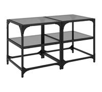 (black, 40 x 40 x 45 cm/ 2 pcs) vidaXL Coffee Tables with Transparent Glass Top Side Table End Table Steel