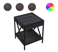 vidaXL Coffee Table with Infinity LED Black 40x40x49 cm, Black