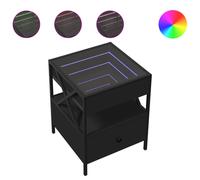 (black, 40 x 40 x 51 cm) vidaXL Coffee Table with Infinity LED Hallway Accent End Table Side Table
