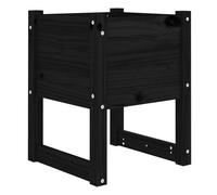 Planter Black Solid Pine Wood 40x40x52.5cm Rustic Raised Garden Flower Box XL