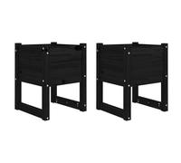 (Black, 40 x 40 x 52.5 cm/2) vidaXL 1/2x Solid Wood Pine Planter Raised Bed Flower Box Multi Colours/Sizes