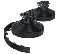 (Black, 40m with 80 pegs) VOUNOT Flexible Lawn Garden Edging Border,