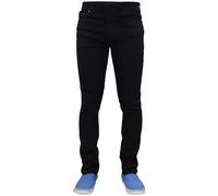 (Black, 40W x 32L) Mens Slim Fit Denim Jeans Zip Fly Stretch Trousers