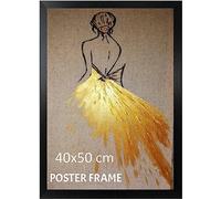 Black 40x 50 cm Poster Frames- 50 x 40 cm Black Frame- Large Wooden Picture Frames 40x50cm- Black 40x50cm Frame Wall Gallery Living Room Poster Picture Frame With Styrene Shatterproof Perspex Sheets