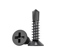 Black 410 Stainless Steel Cross Recessed Flat Head Self Drilling Screws Zinc Plated M4.2 M4.8 Self Tapping Tail Screw(M4.8x32mm 50pcs)