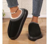 (black, 42-43) Women's Slipper Slip On For Women Suede Leather Indoor/Outdoor Comfy Fur Fleece Lined Short Mini Boot Tasman Slippers