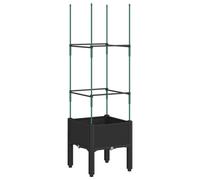 (black, 42 x 40 x 142,5 cm) vidaXL Garden Planter with Trellis Grey