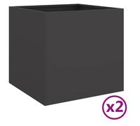 (black, 42 x 40 x 39 cm/ 2 pcs) vidaXL Planter Raised Garden Bed Plant Pot Flower Pot Grey Weathering Steel