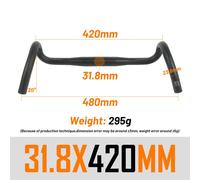 (Black 420MM) UNO FL12 Gravel Bike Handlebar 31.8x400/420/440/460mm Outer Drop Bar Ultralight Bicycle Handle Road Bicycle Flared Bar