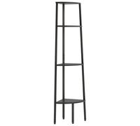 (black, 45.5 x 31.5 x 150 cm) vidaXL Corner Shelf Bookcase Bookshelf Shelving Unit Storage Rack Organiser