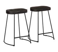 (black, 45 x 40 x 62 cm) vidaXL Gavin Bar Stools Dining Room Chair Seat Stool Solid Mango Wood 2 pcs