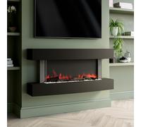 Black 47inch Wall Mounted Electric Fireplace - AmberGlo