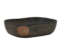 (black, 48 x 37.5 x 13.5 cm) vidaXL Countertop Basin Bathroom Sink Wash Basin Vessel Sink Oval Ceramic