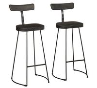 (black, 49 x 43 x 103 cm) vidaXL Gavin Bar Stools Dining Room Chair Seat Stool Solid Mango Wood 2 pcs