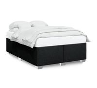 vidaXL Bed Frame without Mattress Black Double Fabric, Black
