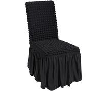(Black, 4pcs) VEVOR Stretch Spandex Folding Chair Covers for Wedding Party Dining
