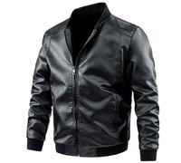 (black, 4XL) Europe and The United States Biker Leather Jacket Men Tide Leather Jacket Spring and Autumn Korean Version of The Casual Leather Jacket Men