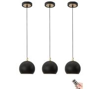 Black 5.9'' Battery Operated Pendant Light with Remote & USB Rechargeable Blub, Non Hardwired Kitchen Island Ceiling Hanging Light, Pendant Lighting Chandelier for Dining Table Living Room Bedroom Bar