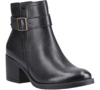 (Black, 5 (Adults')) Hush Puppies Hensley Leather Women's Black Heeled Ankle Boots