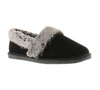 (Black, 5 (Adults')) Hush Puppies Womens Slippers Full Fluffy Ariel Suede Leather black UK Size