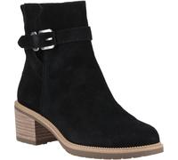 (Black, 5 (Adults')) TOMS Hailey Buckle Leather Women's Black Heeled Ankle Boots