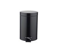 HOMION 5L Litre Round Pedal Bin Stainless Steel Toilet Bath Bathroom Kitchen Bin with Inner Bucket 5 Liter (Black)