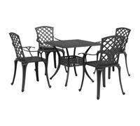 (black, 5 piece) vidaXL Bistro Set 3 Piece Bar Set Garden Table and Chair Green Cast Aluminium