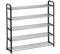 Direct Online Houseware 5-Tier Shoe Rack Organizer Strong & Durable Storage for Shoes, Black Easy No-Tools Assembly