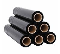 (black, 50 cm x 300 m/ 6 pcs) vidaXL Stretch Films Packaging Film Wrapping Film Stretch Wrap Roll 30 μm