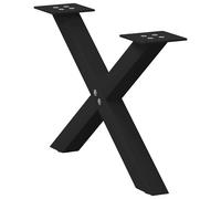 vidaXL Coffee Table Legs X-Shaped 2 pcs Black 50x(30-31) cm Steel