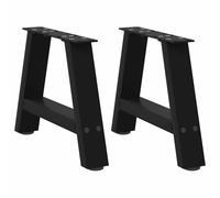 (black, 50 x (30-31) cm) vidaXL Coffee Table Legs A-Shaped Desk Legs Metal Bar Stand DIY 2 pcs Steel