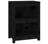 vidaXL Book Cabinet Black 50x35x68 cm Solid Wood Pine UK GF0