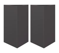 (black, 50 x 43 x 75 cm/ 2 pcs) vidaXL Garden Planters Outdoor Flower Pot Patio Planter Box Triangular Steel