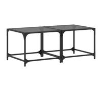 (black, 50 x 50 x 40 cm/ 2 pcs) vidaXL Coffee Table with Transparent Glass Top Accent Table Side Table Steel