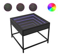 (black, 50 x 50 x 41 cm) vidaXL Coffee Table with Infinity LED Tea End Table Side Table Grey Sonoma