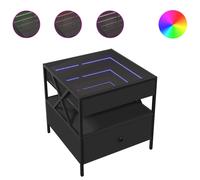(black, 50 x 50 x 51 cm) vidaXL Coffee Table with Infinity LED Hallway Accent End Table Side Table