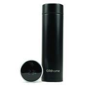 Smart 500ml Water Bottle Stainless Steel Vacuum Flask With Temperature Display Black Gr8 Home Black One Size