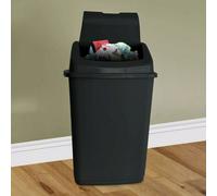 Black 50L Plastic Swing Top Dust Bin Stylish, Durable, And Space-Saving Waste Bin For Home, Kitchen, And Office