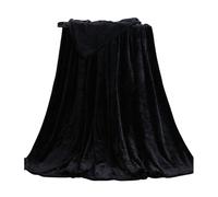 (Black, 50x70cm) Coral Fleece Blankets Super Soft Shaggy Universal Solid-color Fleece Blankets For Sofa
