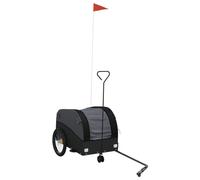 (black, 52 x 123 x 53 cm) vidaXL Bike Trailer Bicycle Cargo Trailer Bike Cart Black and Red 45 kg Iron