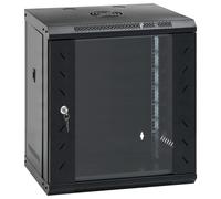 (black, 530 x 400 x 600 mm) vidaXL 9U Wall Mounted Network Cabinet Home Server Rack Data Cabinet 19" IP20