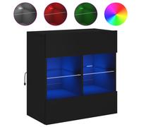 (black, 58.5 x 30 x 60.5 cm/ 1 pcs) vidaXL TV Wall Cabinets with LED Lights TV Wall Unit Storage Floating TV Unit