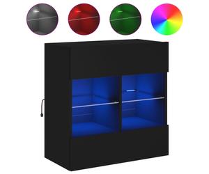 (black, 58.5 x 30 x 60.5 cm/ 1 pcs) vidaXL TV Wall Cabinets with LED Lights TV Wall Unit Storage Floating TV Unit